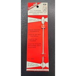 Vintage Susan Bates All Purpose Steel Weaving Needle NOS 5"